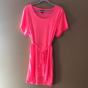 Hot pink, jersey-knit dress